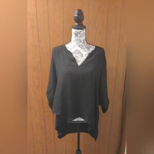 Alfani Black V-Neck High-Low Tunic